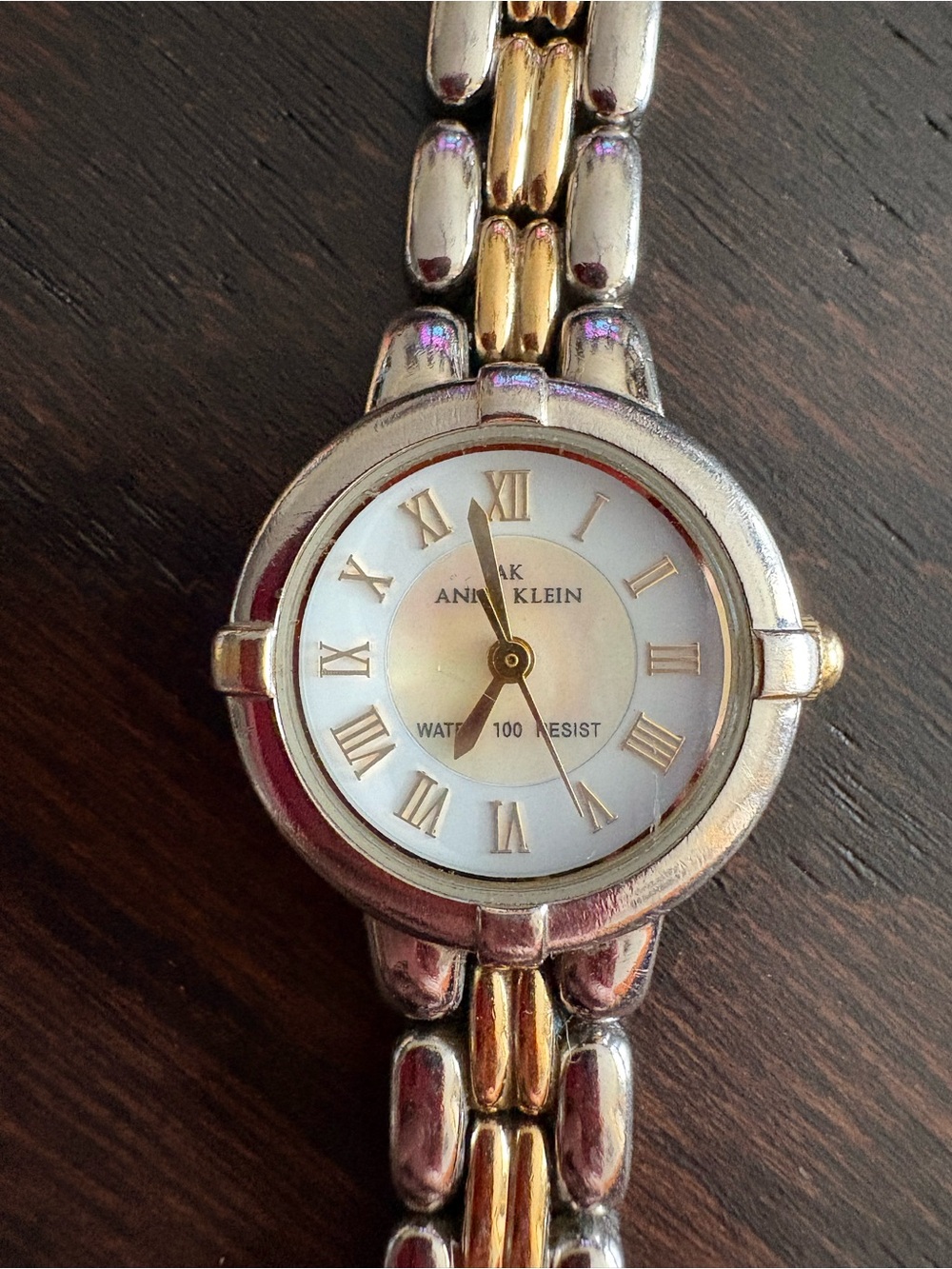 Anne Klein Two-Tone Mother-of-Pearl Dial Bracelet Watch